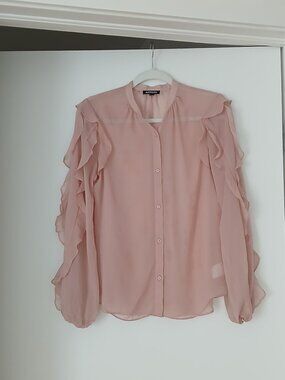 Express Sheer Blouse with Ruffles